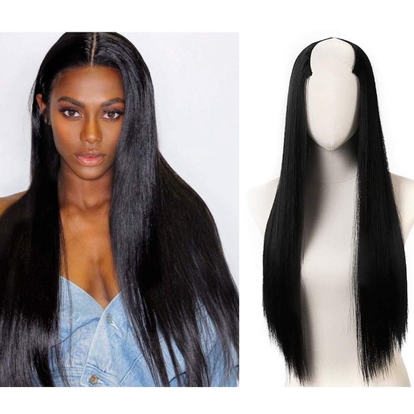 ✨24” #1 BLACK FULL HEAD UPART  1 PEICE CLIPINS NEW